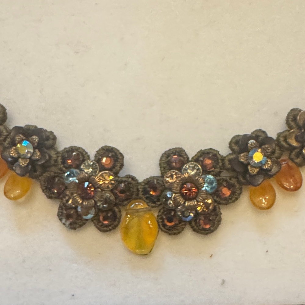 Michal Negrin Floral Necklace with Yellow and Blue Accents - Picture 2 of 6